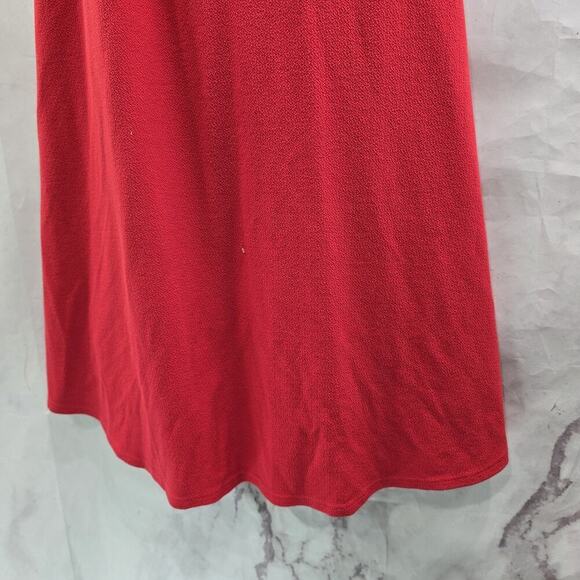 Maeve Dress Womens Small Red Maxi Slit Ruffle Open Cut Out Back Gauze - Picture 11 of 15